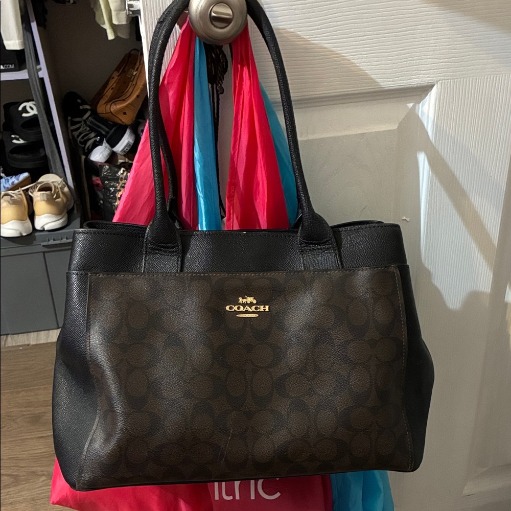 Coach Black and Brown Tote Bag